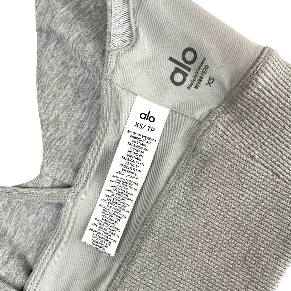 alo Yoga Soft Lavish Bra Zinc Heather Gray - Picture 11 of 14